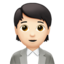 office worker: light skin tone on Apple