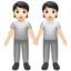 people holding hands: light skin tone on Apple