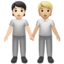 people holding hands: light skin tone, medium-light skin tone on Apple