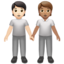 people holding hands: light skin tone, medium skin tone on Apple
