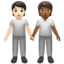 people holding hands: light skin tone, medium-dark skin tone on Apple