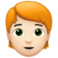 person: light skin tone, red hair on Apple