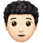 person: light skin tone, curly hair on Apple