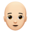 person: light skin tone, bald on Apple