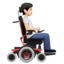 person in motorized wheelchair facing right: light skin tone on Apple