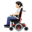 person in motorized wheelchair: light skin tone on Apple