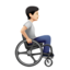 person in manual wheelchair facing right: light skin tone on Apple