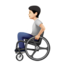 person in manual wheelchair: light skin tone on Apple