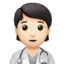 health worker: light skin tone on Apple