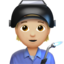 factory worker: medium-light skin tone on Apple