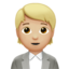 office worker: medium-light skin tone on Apple