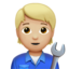 mechanic: medium-light skin tone on Apple