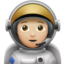 astronaut: medium-light skin tone on Apple