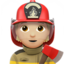 firefighter: medium-light skin tone on Apple
