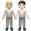 people holding hands: medium-light skin tone, light skin tone on Apple
