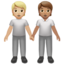 people holding hands: medium-light skin tone, medium skin tone on Apple