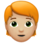 person: medium-light skin tone, red hair on Apple