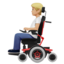person in motorized wheelchair: medium-light skin tone on Apple
