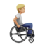 person in manual wheelchair facing right: medium-light skin tone on Apple