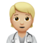 health worker: medium-light skin tone on Apple