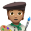 artist: medium skin tone on Apple