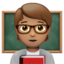 teacher: medium skin tone on Apple