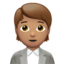 office worker: medium skin tone on Apple