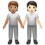people holding hands: medium skin tone, light skin tone on Apple