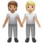 people holding hands: medium skin tone, medium-light skin tone on Apple