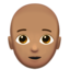 person: medium skin tone, bald on Apple