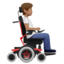 person in motorized wheelchair facing right: medium skin tone on Apple