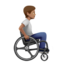 person in manual wheelchair facing right: medium skin tone on Apple