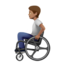 person in manual wheelchair: medium skin tone on Apple
