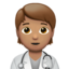health worker: medium skin tone on Apple