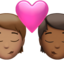 kiss: person, person, medium skin tone, medium-dark skin tone on Apple