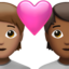 couple with heart: person, person, medium skin tone, medium-dark skin tone on Apple