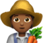 farmer: medium-dark skin tone on Apple