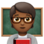teacher: medium-dark skin tone on Apple