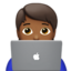 technologist: medium-dark skin tone on Apple