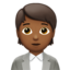 office worker: medium-dark skin tone on Apple