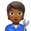 mechanic: medium-dark skin tone on Apple