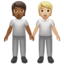 people holding hands: medium-dark skin tone, medium-light skin tone on Apple