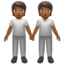 people holding hands: medium-dark skin tone on Apple