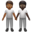 people holding hands: medium-dark skin tone, dark skin tone on Apple