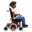 person in motorized wheelchair facing right: medium-dark skin tone on Apple