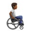 person in manual wheelchair facing right: medium-dark skin tone on Apple