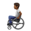 person in manual wheelchair: medium-dark skin tone on Apple