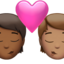 kiss: person, person, medium-dark skin tone, medium skin tone on Apple