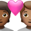 couple with heart: person, person, medium-dark skin tone, medium skin tone on Apple