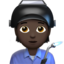 factory worker: dark skin tone on Apple
